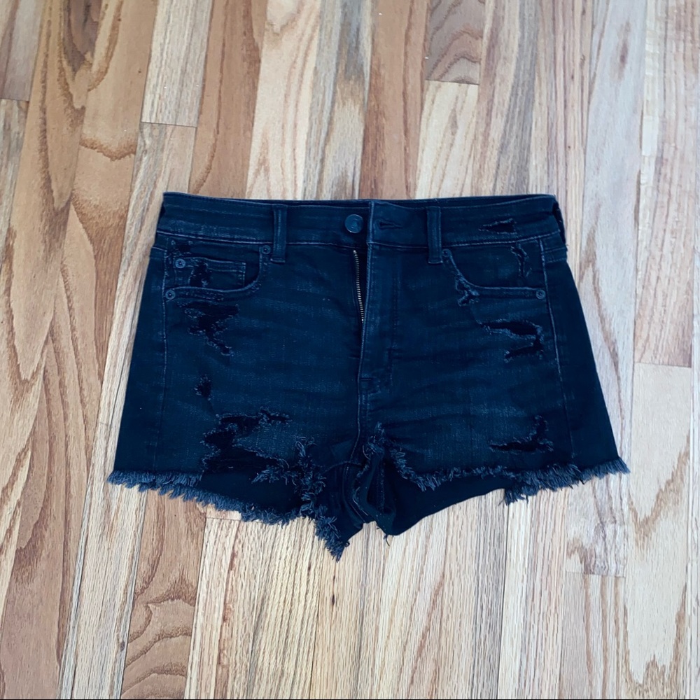 American Eagle black jean shorts